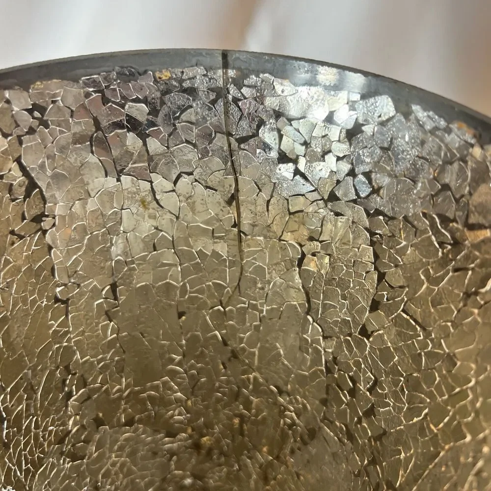 Vintage Tall Mosaic Gold Glass Crackle Vase - Flaw‎